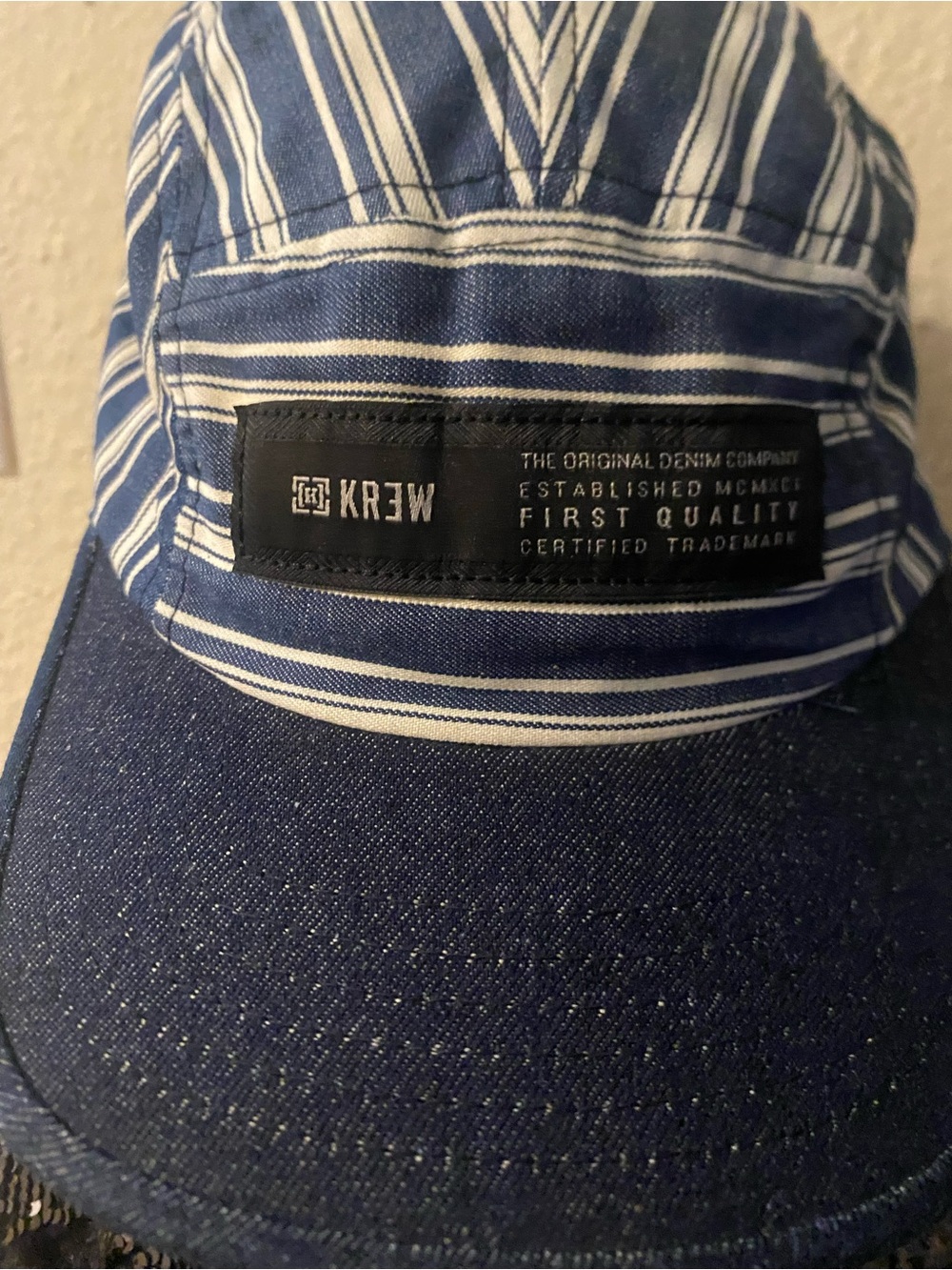 KR3W Striped Blue Denim Cap